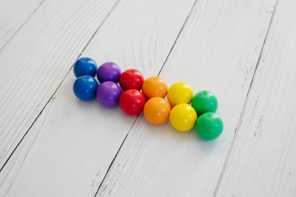 Connectix Rainbow Balls on table