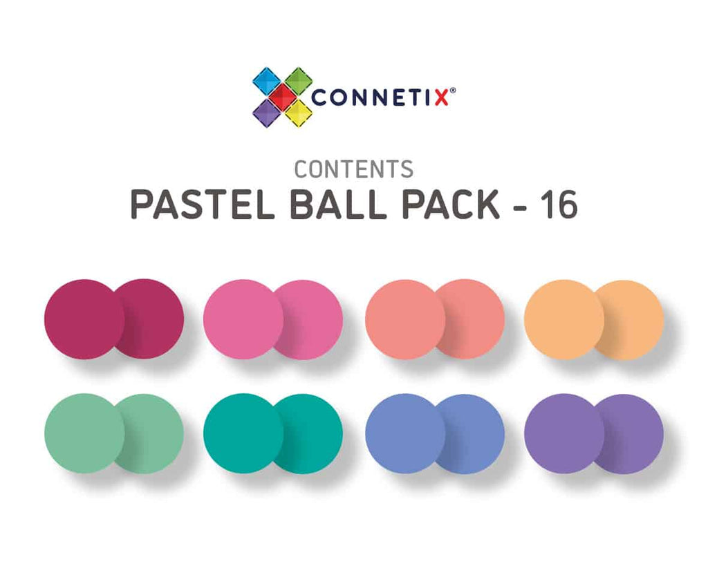 Connetix pastel ball pack contents