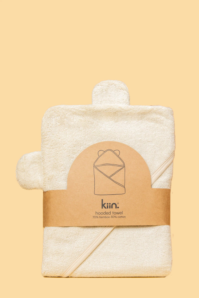 Kiin hooded towel ivory