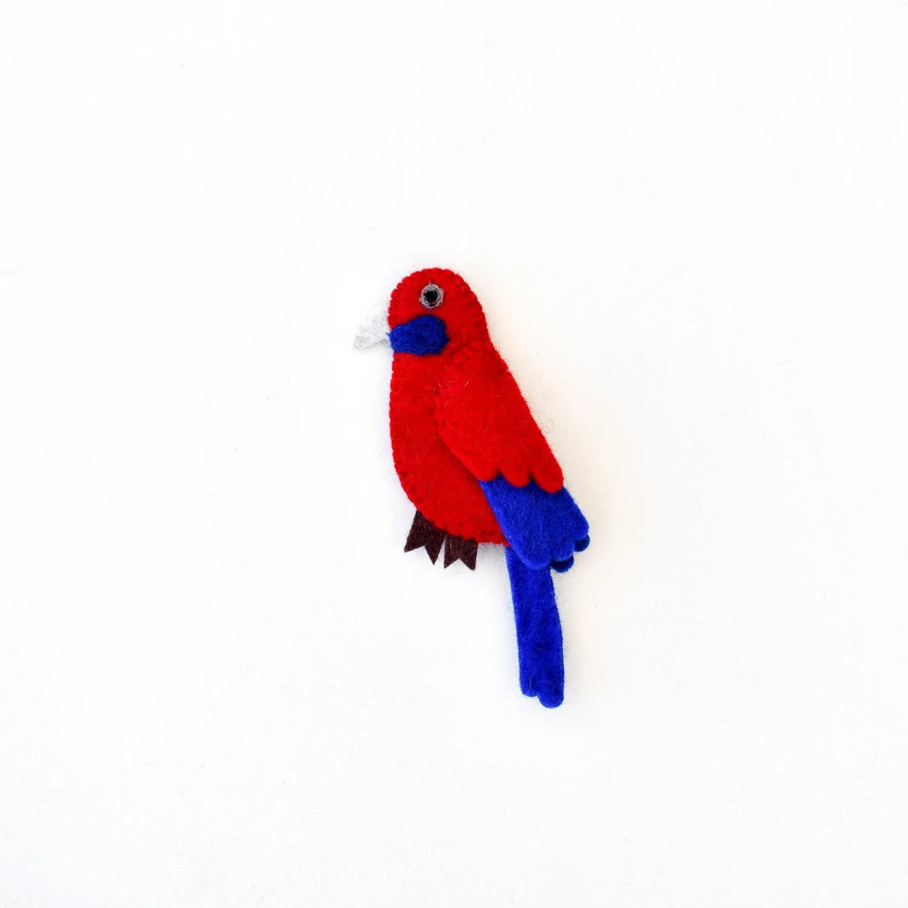 Tara Treasures felt finger crimson rosella