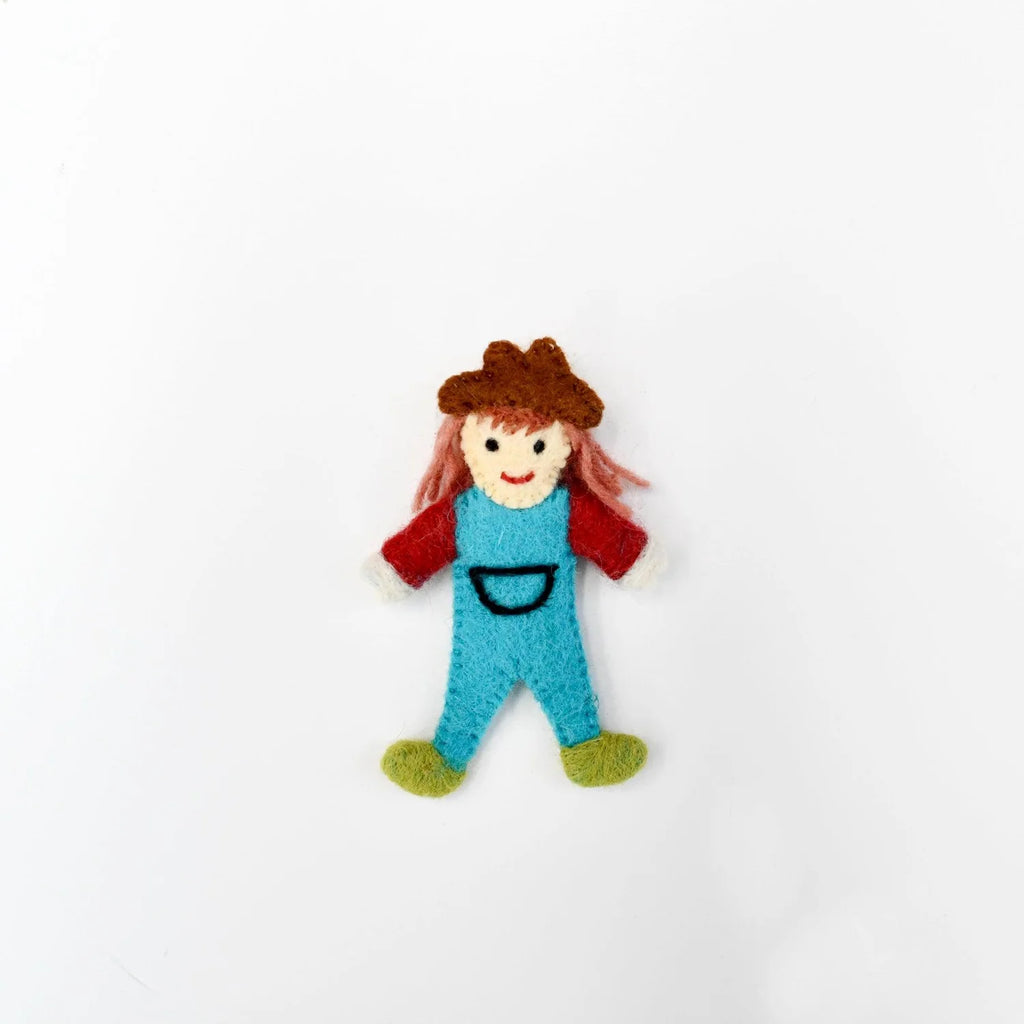 Tara Treasures felt finger farmer lady