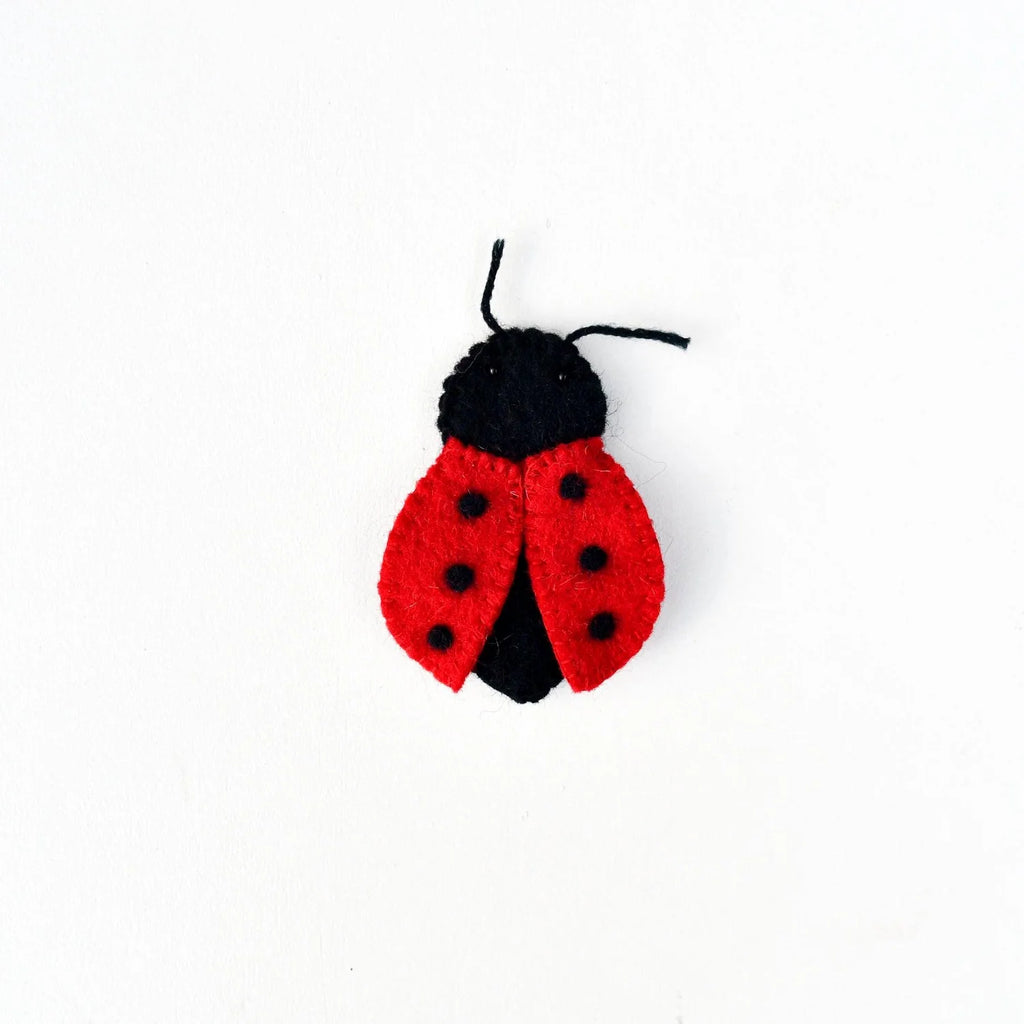 Tara Treasures felt finger ladybug