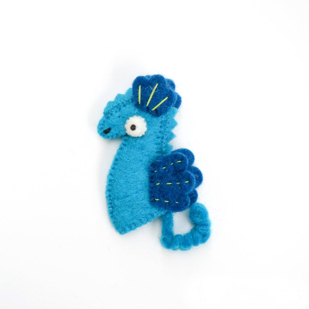 Tara Treasures felt finger puppet seahorse