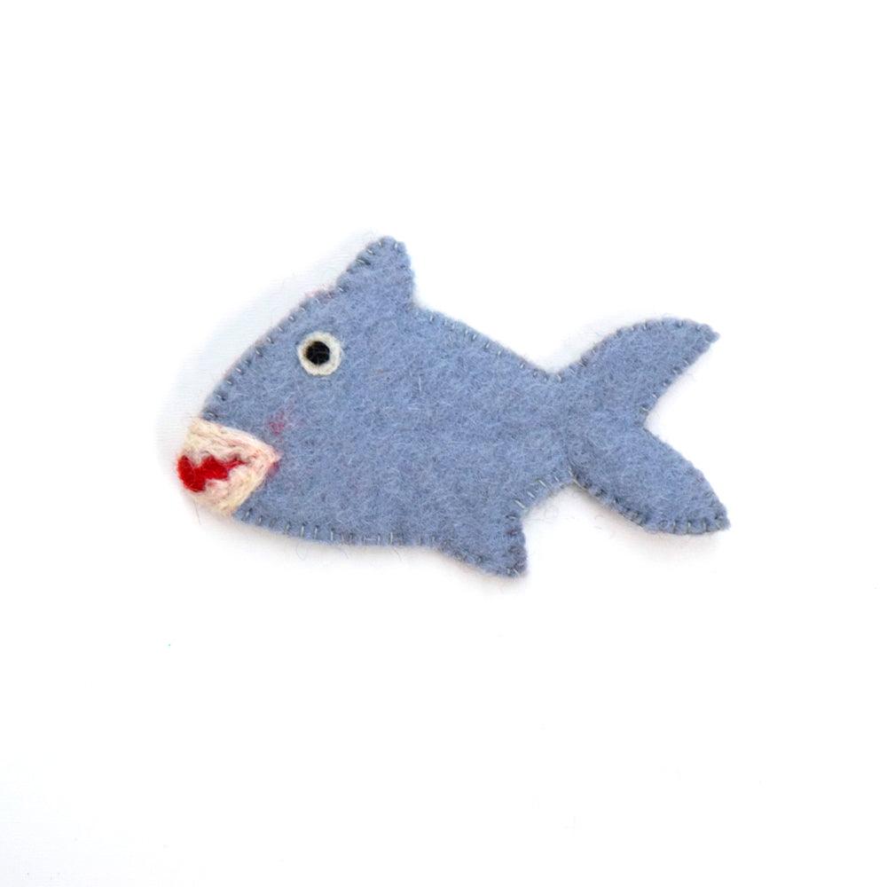 Tara Treasures felt finger puppet shark